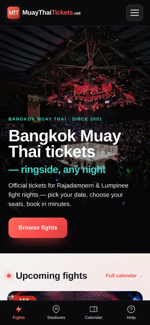 muaythaitickets.net on a phone